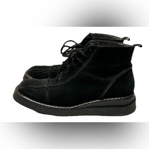Frye 77630 AVENGER LACE Mens Boots Ankle US 9M Black Suede Casual Wedge